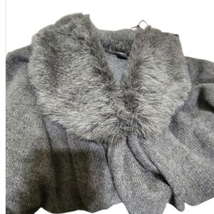 Gray Faux Cashmere Collar Sweater☆ Collar Removeable
